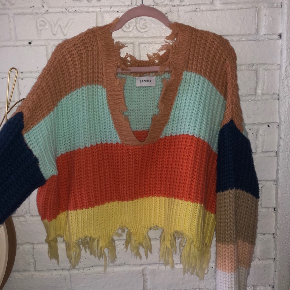 Fringe Cropped Sweater